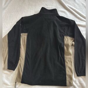 Adolfo Men's large Black and Tan pull over 1/2 zip warm sweater